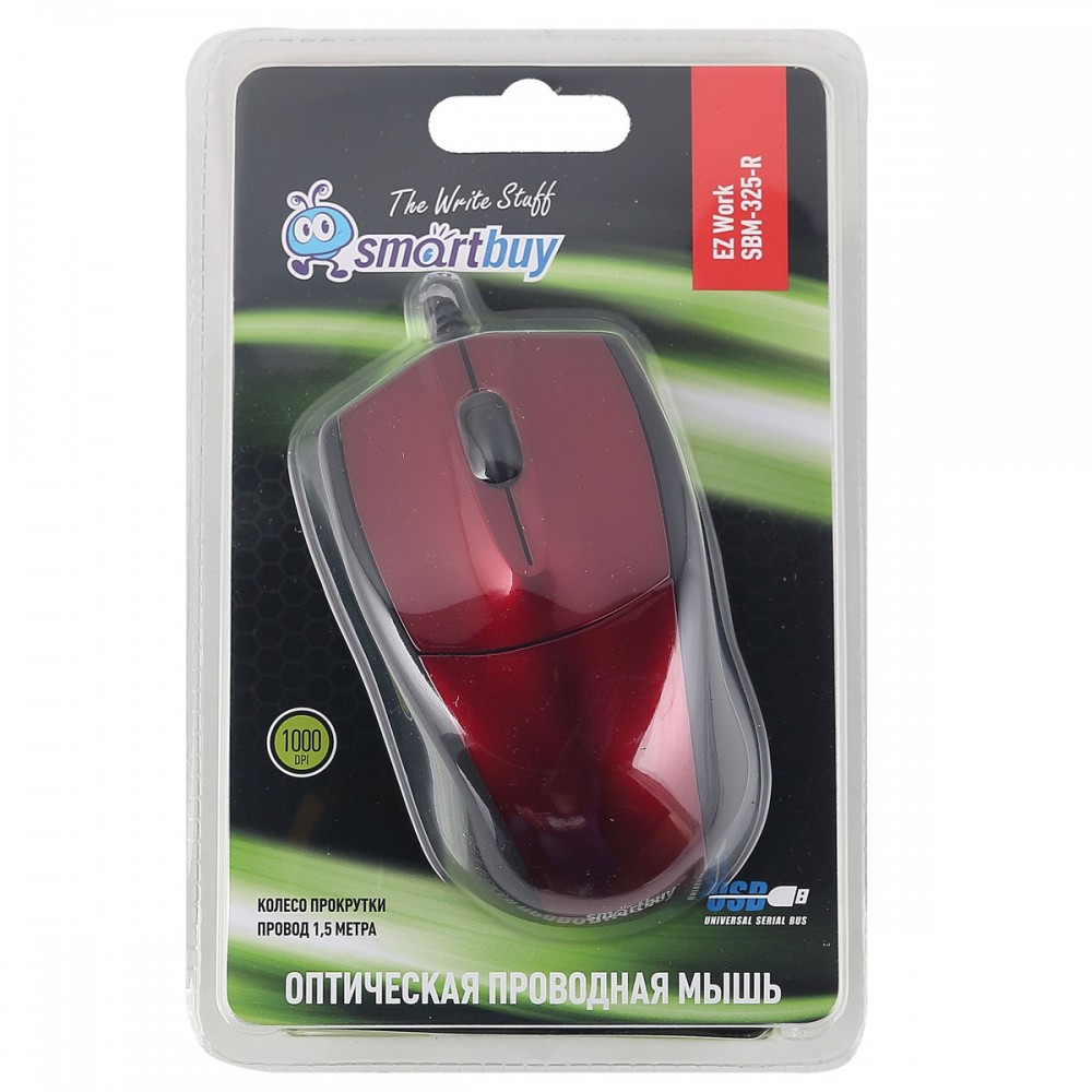 Мышь Smart Buy 325 Red проводная USB (SBM-325-R)