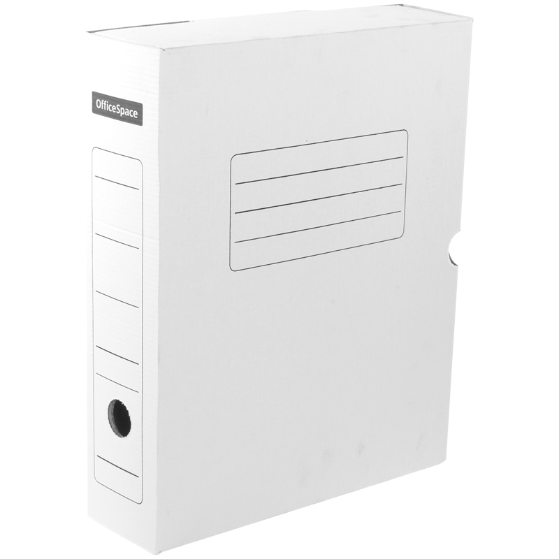 Короб архивный 75мм белый OfficeSpace микрогофрокартон 