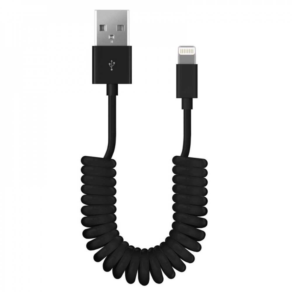Кабель Smart Buy USB-8pin для Apple 1м спиральный черный