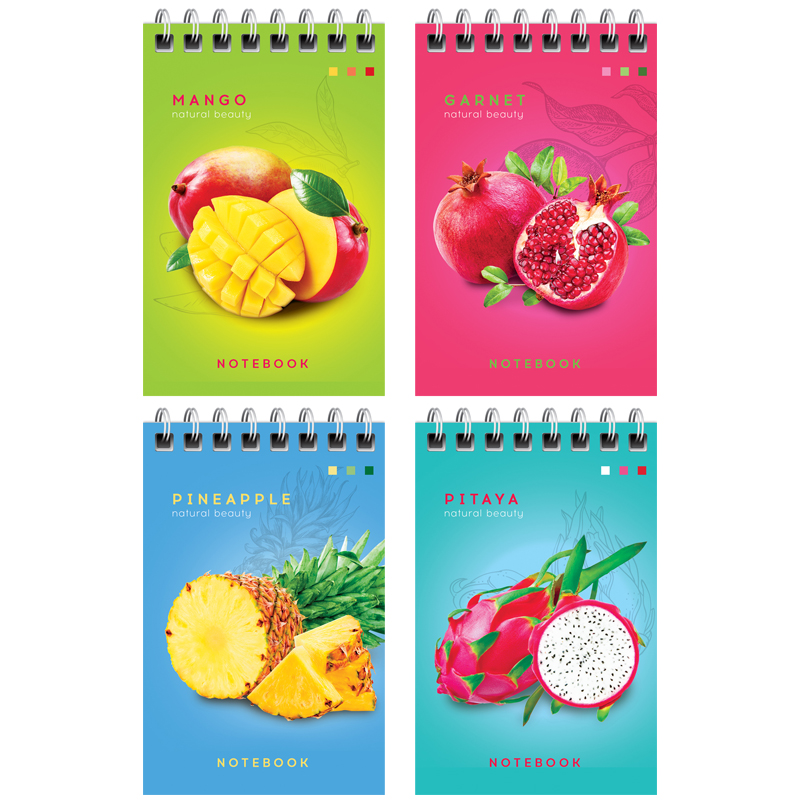 Блокнот А7 40л гребень ArtSpace Colorful fruits