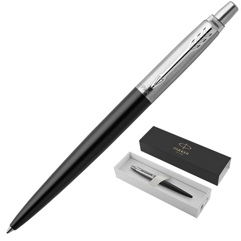 Ручка шариковая "Jotter Bond Street Black CT" синяя, 1,0мм, кнопочный механизм, подар.уп.