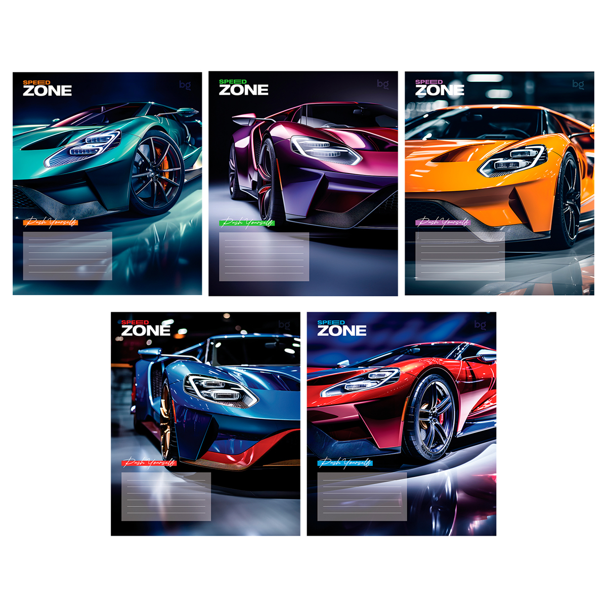 Тетрадь А5 12л частая косая линия BG "Speed zone"