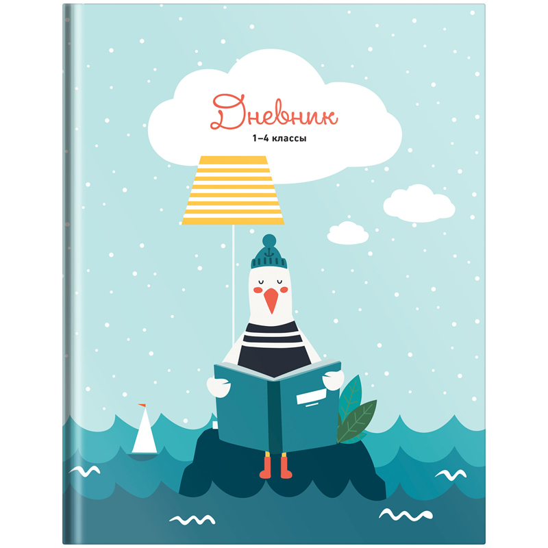 Дневник 1-4 кл. 48л. (твердый) "Рисунки. Funny bird", матовая ламинация, выборочный лак