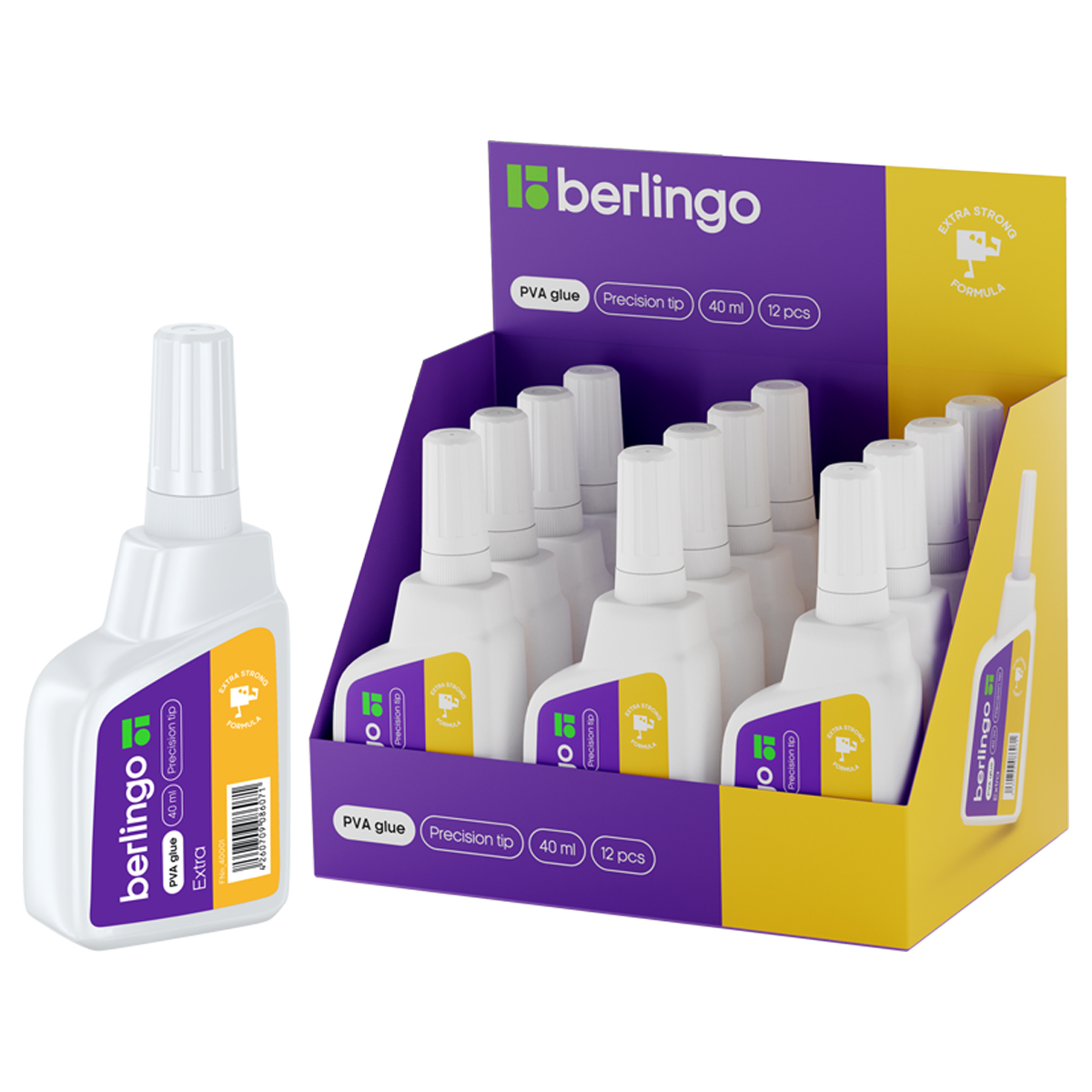 Клей ПВА Berlingo, экстрасильный 40мл