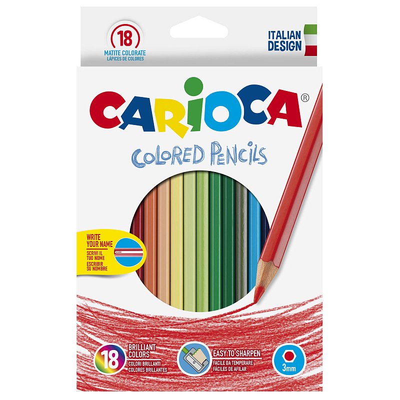 Карандаши 18цв CARIOCA + точилка к/к