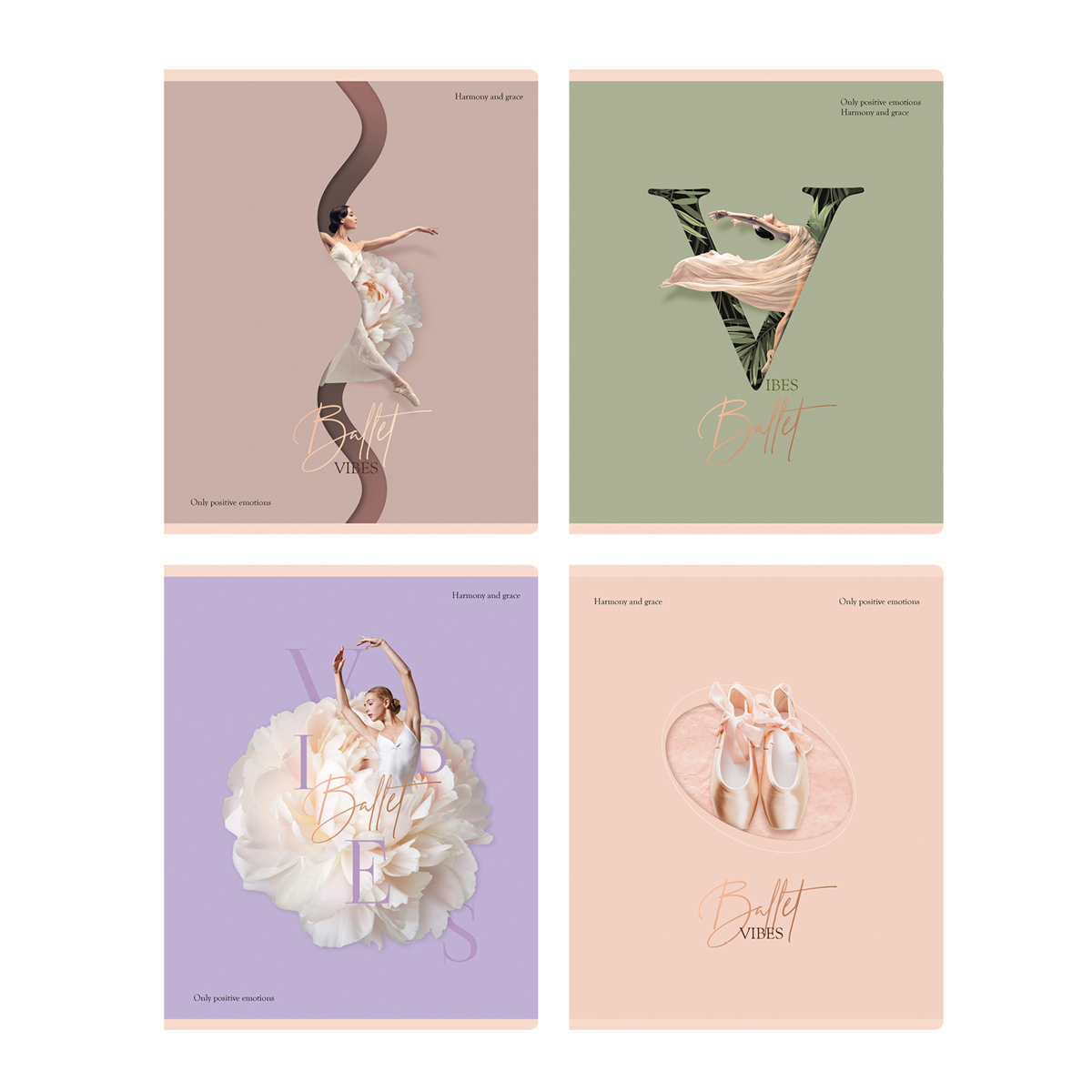 Тетрадь А5 96л лин BG "Ballet", матовая ламинация, тиснение фольгой