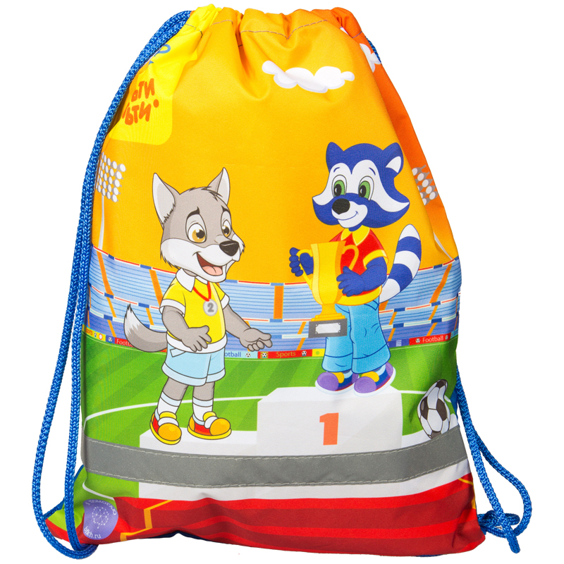 Мешок для обуви Мульти-Пульти 1отд Енот-футболист (светоотражатель)