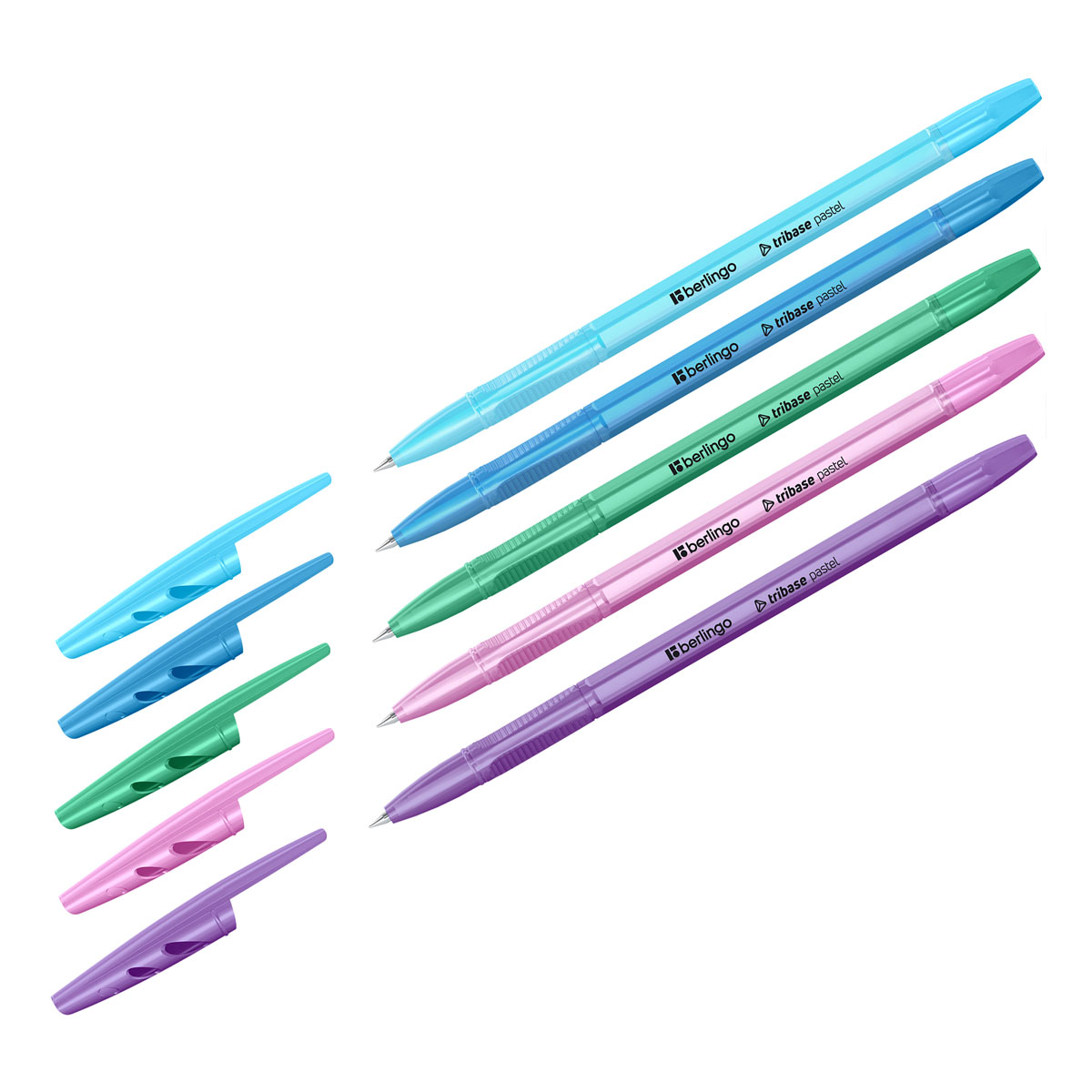 Ручка шариковая синяя Berlingo 0,7мм Tribase Pastel 1/50