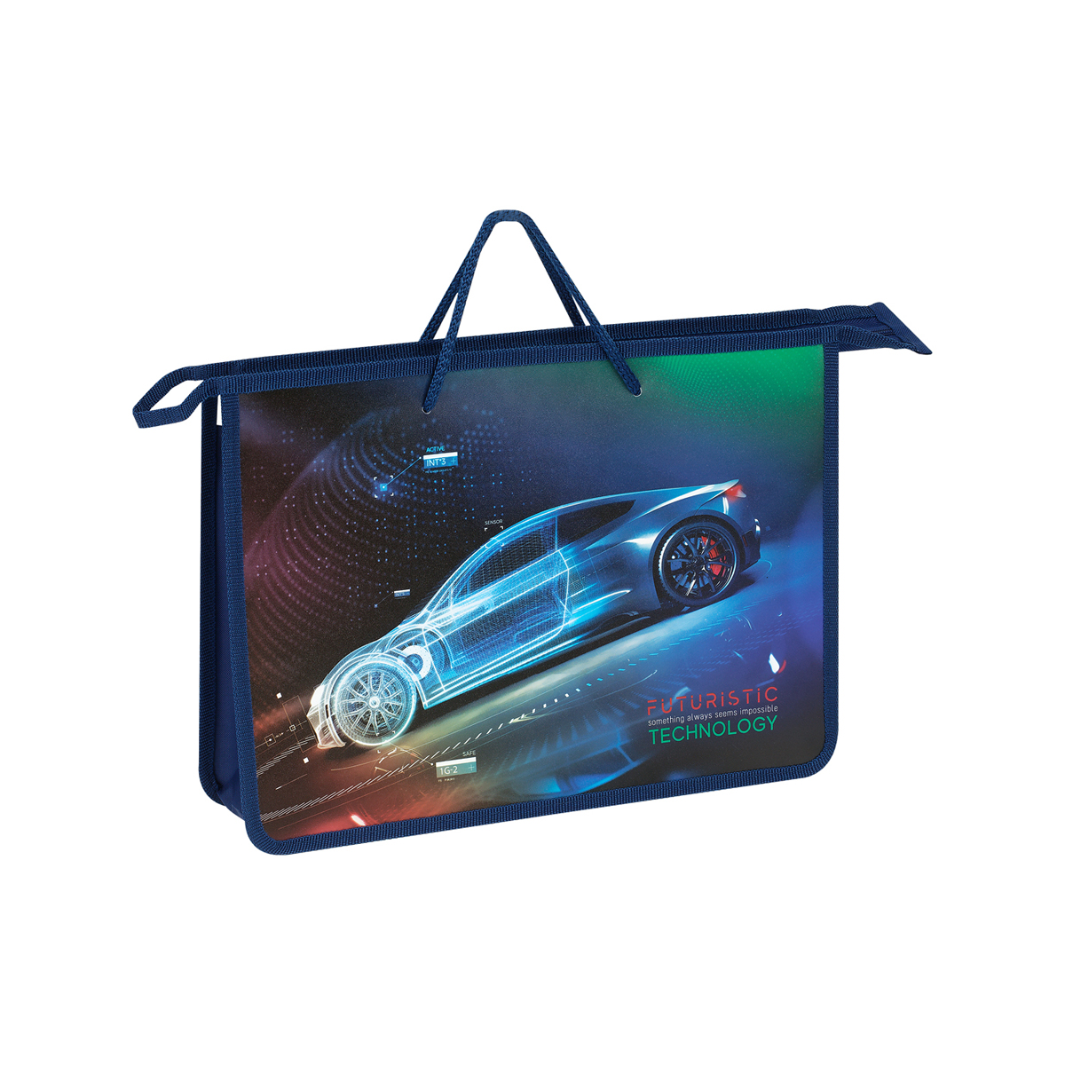 Папка с ручками А4 ArtSpace "Futuristic", пластик, на молнии, 75мм