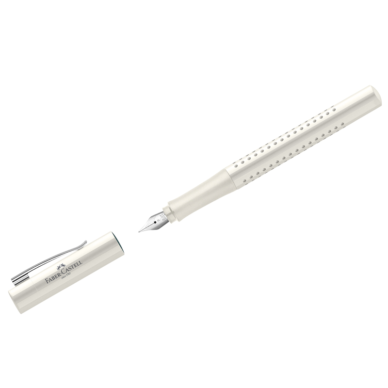 Ручка перьевая FABER-CASTELL Grip 2010, синяя, 0,6мм, трехгран, корпус кокосовое молоко