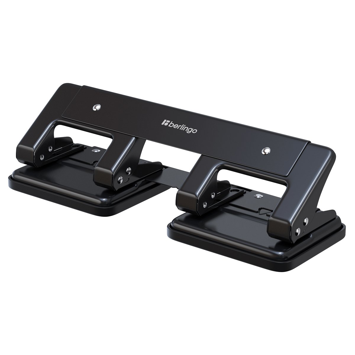 Дырокол на 4 отверстия BERLINGO Universal металлический корпус, черный