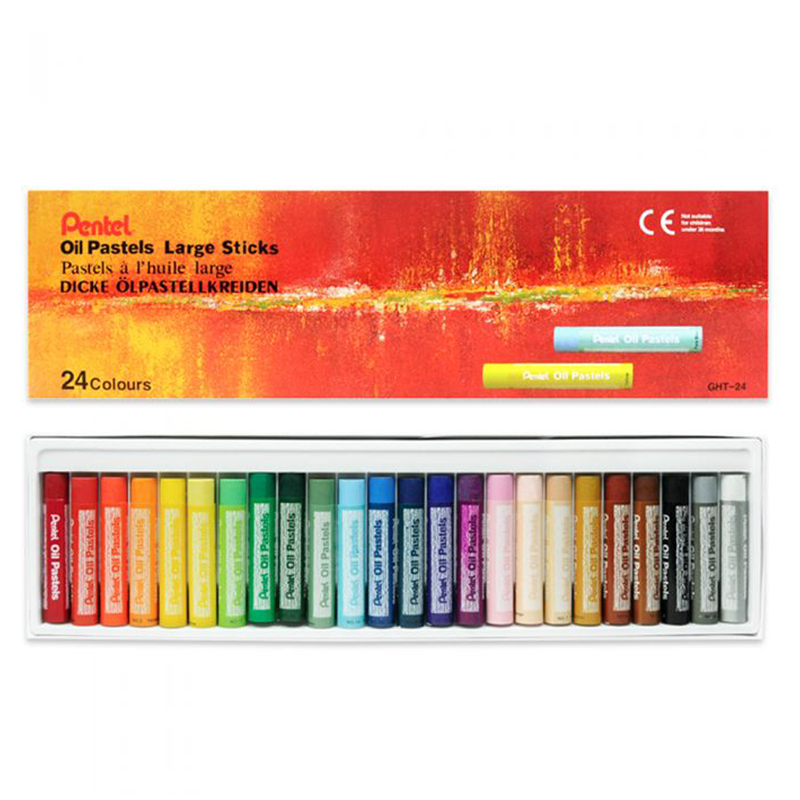 Пастель масляная PENTEL "Oil Pastels XXL" 24 цвета, картон. упак.