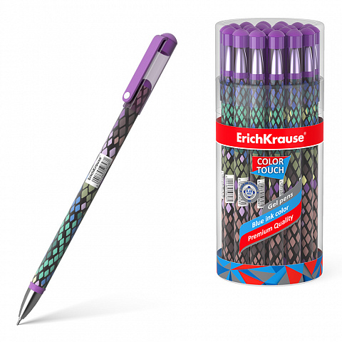 Ручка гелевая синяя ErichKrause® ColorTouch® Purple Python