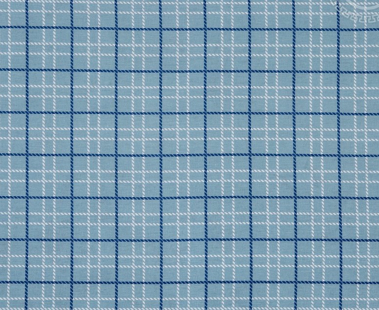 Поплин 220см Верность Комп. рис. 13133-1 клетка голубая
