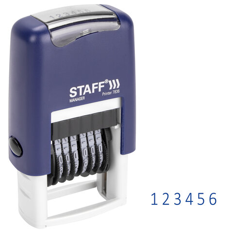 Нумератор 6-разрядный STAFF, оттиск 22х4 мм, "Printer 7836"
