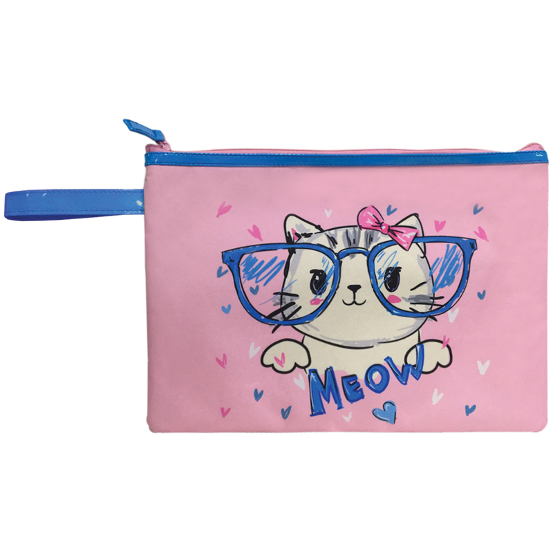 Папка для тетрадей А4 на молнии 1отд BERLINGO Glasses текстиль