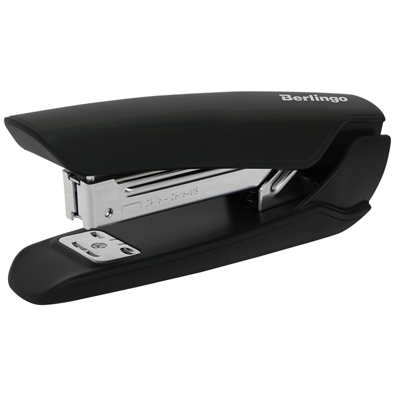 Степлер №24/6, 26/6 Berlingo "Hyper" до 25л., пластиковый корпус, черный Степлер №24/6, 26/6 Berlingo "Hyper" до 25л., пластиковый корпус, черный