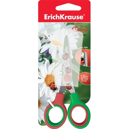 Ножницы детские 13см ErichKrause ЛЕТО цв.лезвия
