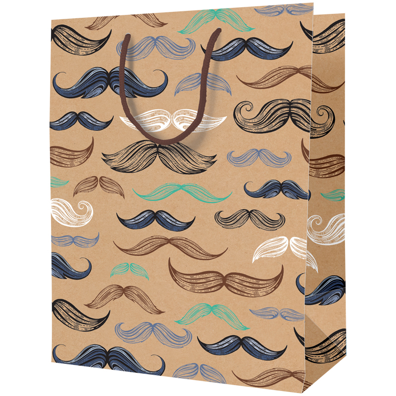 Пакет подарочный 18*23*10см ArtSpace "Moustache", крафт