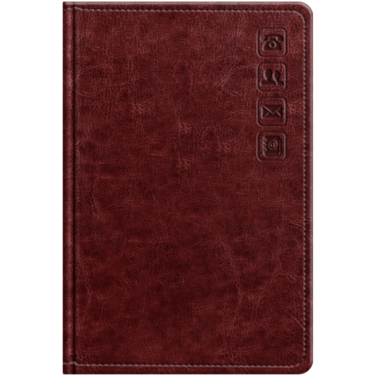 Телефонная книга А7, 64л., кожзам BG "Nebraska. Dark red", с вырубкой