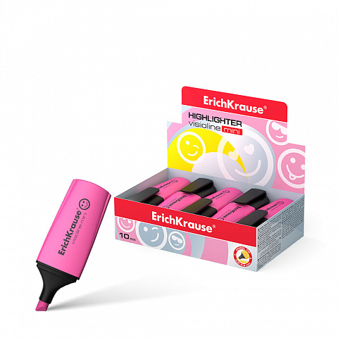 Текстовыделитель ErichKrause Visioline Mini розовый 1/10