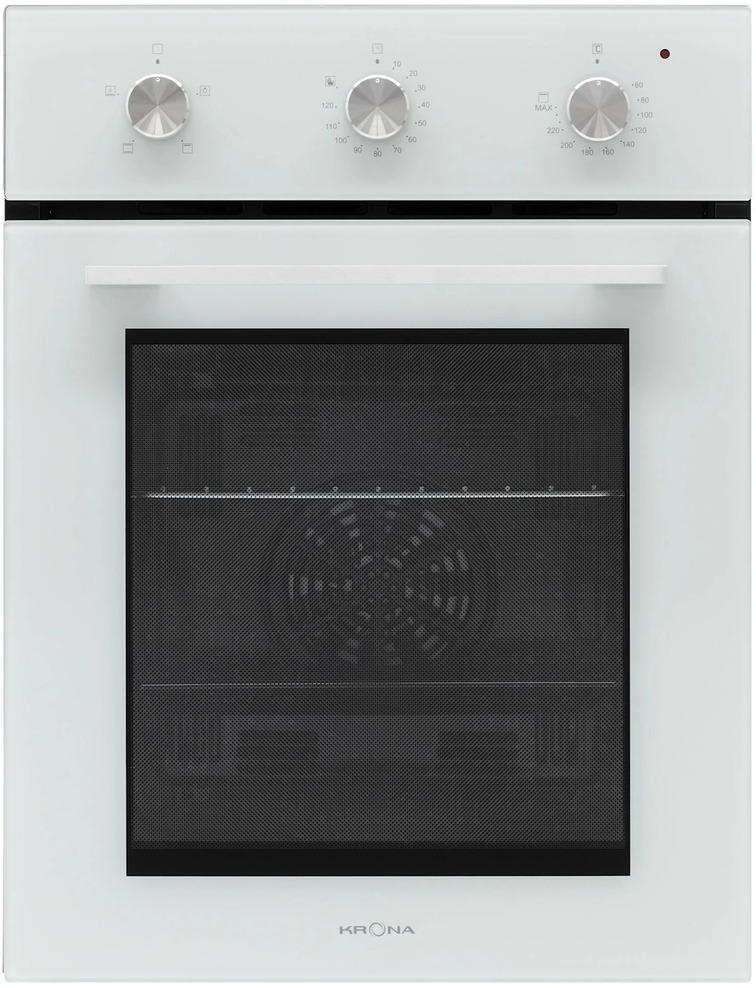 Встраиваемая независимая электрическая духовка Krona LINDE 45 WH, объем 45л., гриль, конвекция