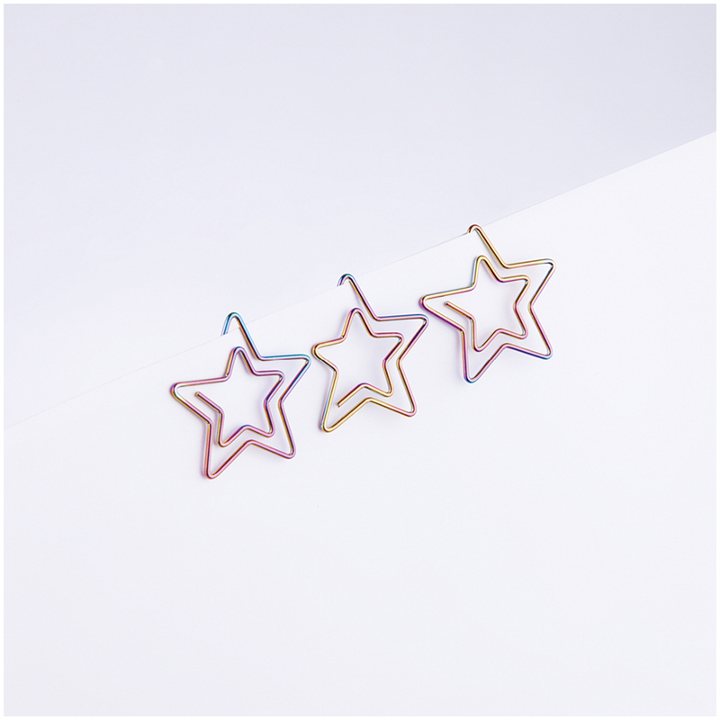 Скрепки 25мм, MESHU Stars, 6шт, цветные, ПВХ упак., европодвес