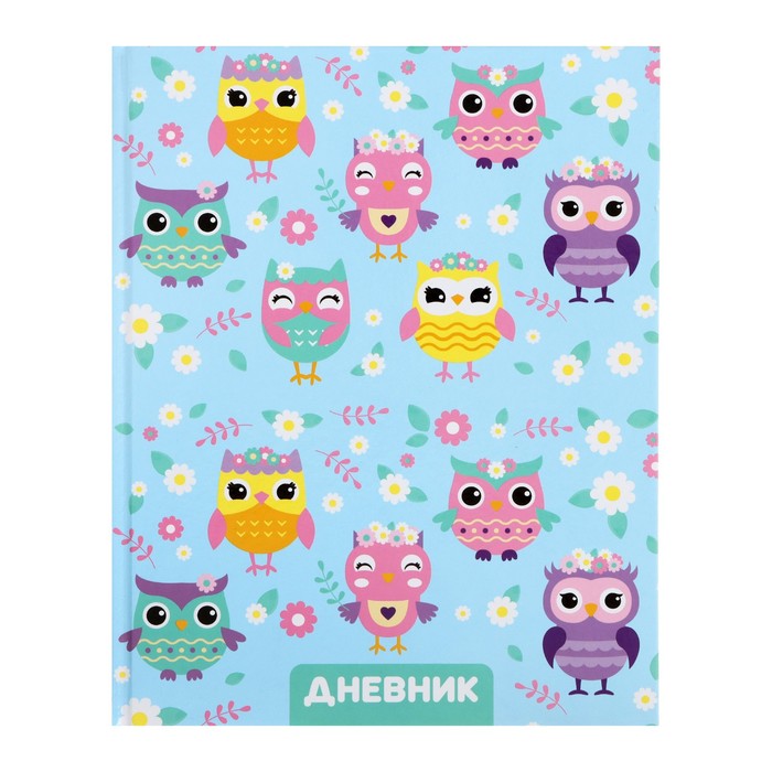 Дневник для 1-4 класса "Совы", твёрдая обложка, глянцевая ламинация, 48 листов