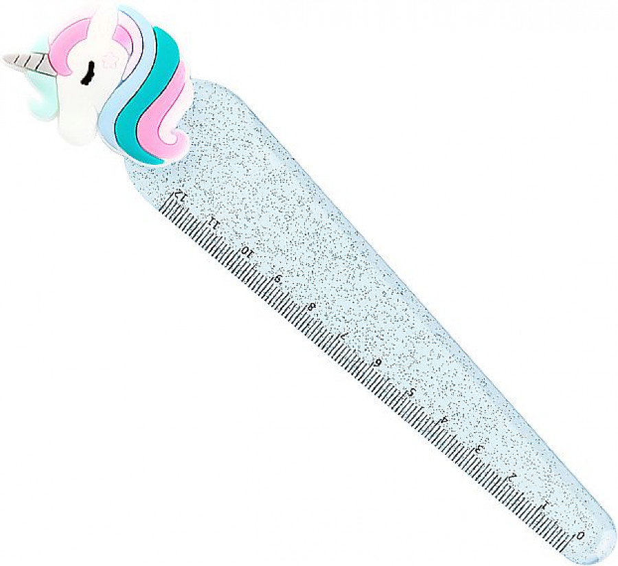 Линейка 12см с топпером MESHU "Unicorn", европодвес