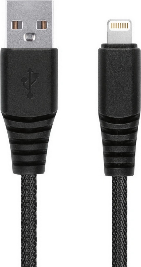 Кабель Smart Buy USB-8pin для Apple 2м черный карбон экстрапрочный до 2А