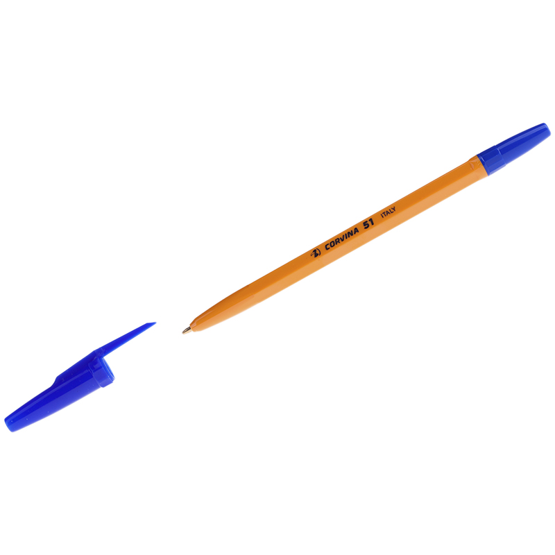 Ручка шариковая синяя Corvina 1,0мм Vintage желтый корпус 1/50