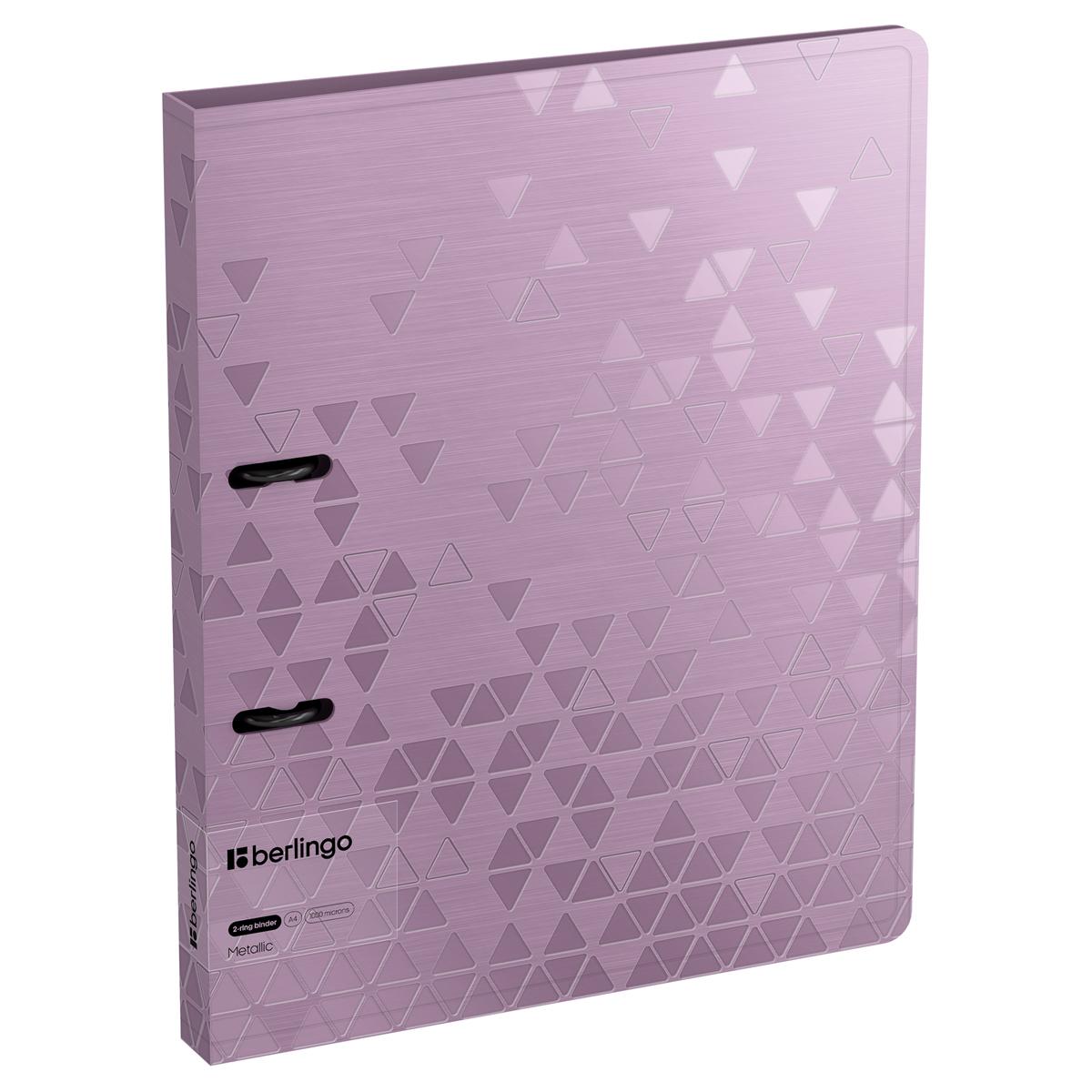 Папка на 2 кольцах Berlingo "Metallic", 24мм, 1000мкм, сиреневый металлик, D-кольца, с внутр. карман