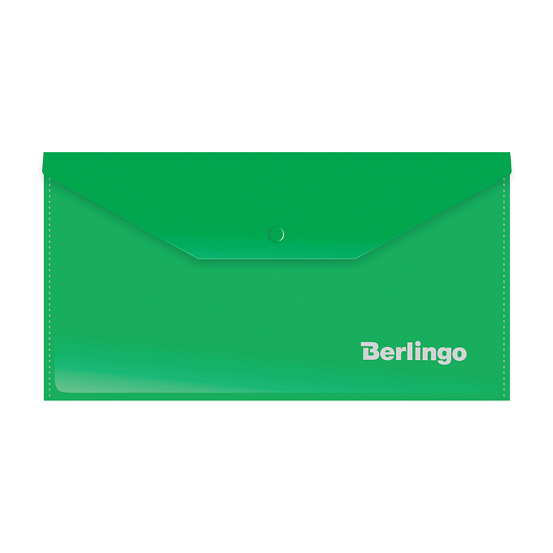 Папка-конверт на кнопке Berlingo, C6, 180мкм, зеленая