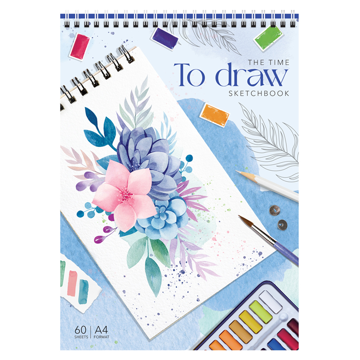 Скетчбук 60л., А4 ArtSpace "To draw" на гребне, 160г/м2