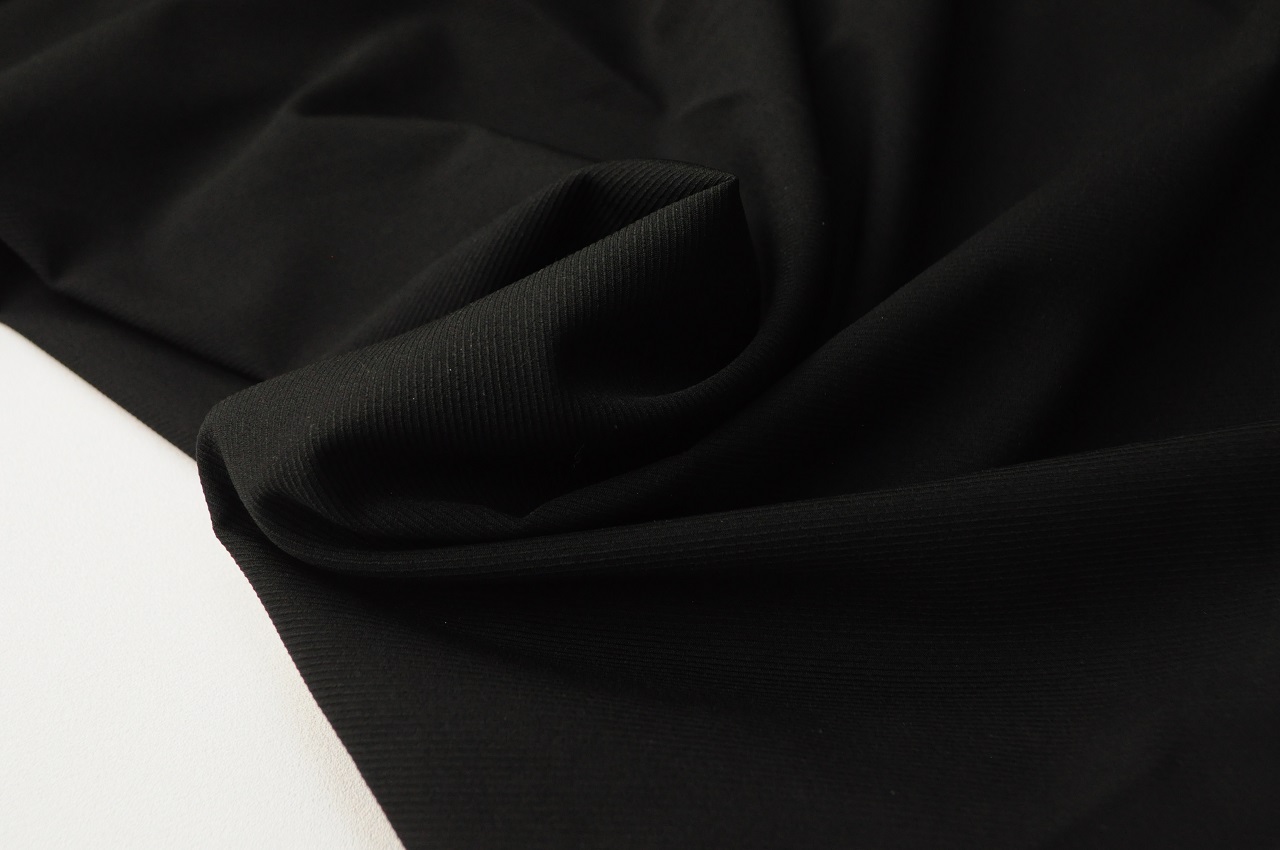 Ткань Твилл французский ш.150см черный 95% полиэстер 5% спандекс 110 гр