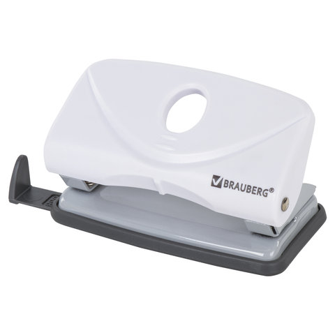 Дырокол BRAUBERG "Original", до 10 листов, белый, 