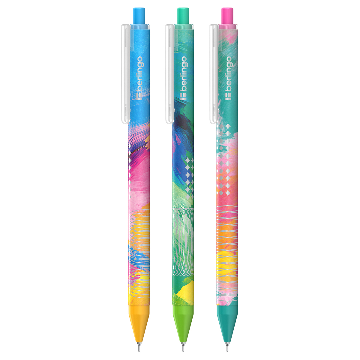 Ручка шариковая автоматическая Berlingo "Collision XS" синяя, 0,7мм рисунок на корпусе, soft touch,