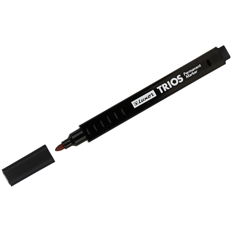 Маркер перманентный черный  2,5мм Luxor "Trios" , пулевидный