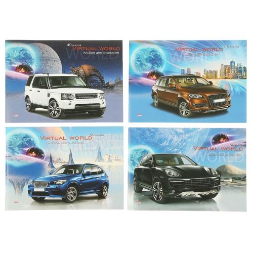 Альбом для рисования 40л А4 склейка АВТО НА ПЛОЩАДКЕ