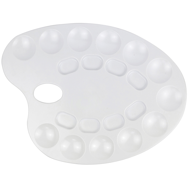 Палитра пластиковая овальная Гамма средняя 20 ячеек белая, 