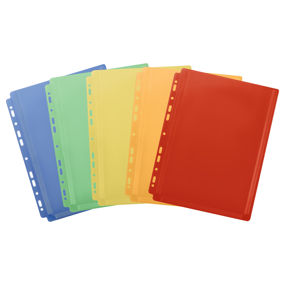 Вкладыш с перфорацией А4 OfficeSpace ПВХ, 180мкм, расширяющаяся до 250л., цветная, ассорти