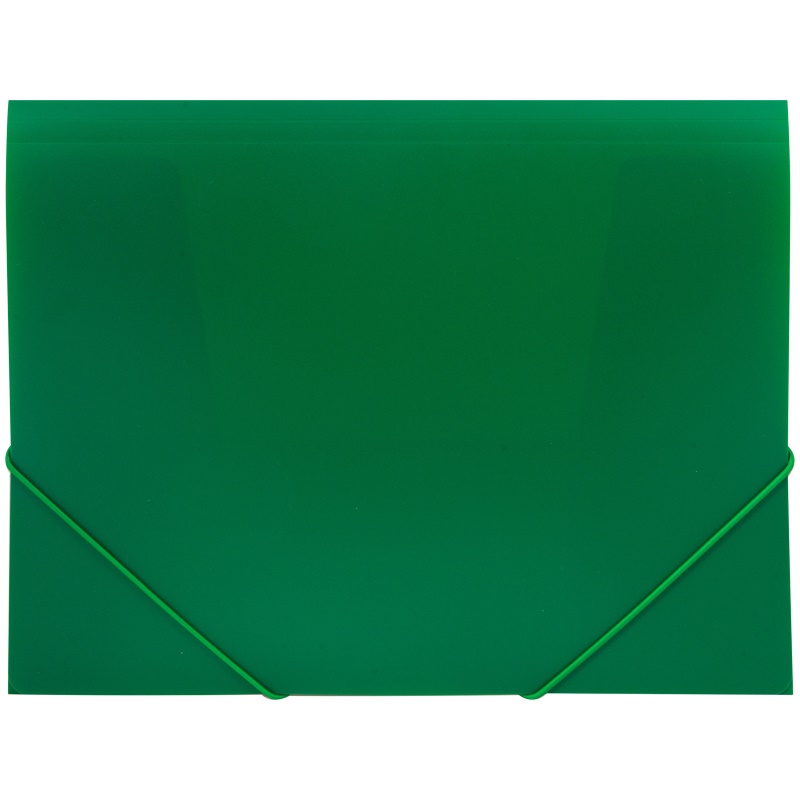 Папка на резинке А4 зеленая OfficeSpace 500 мкм