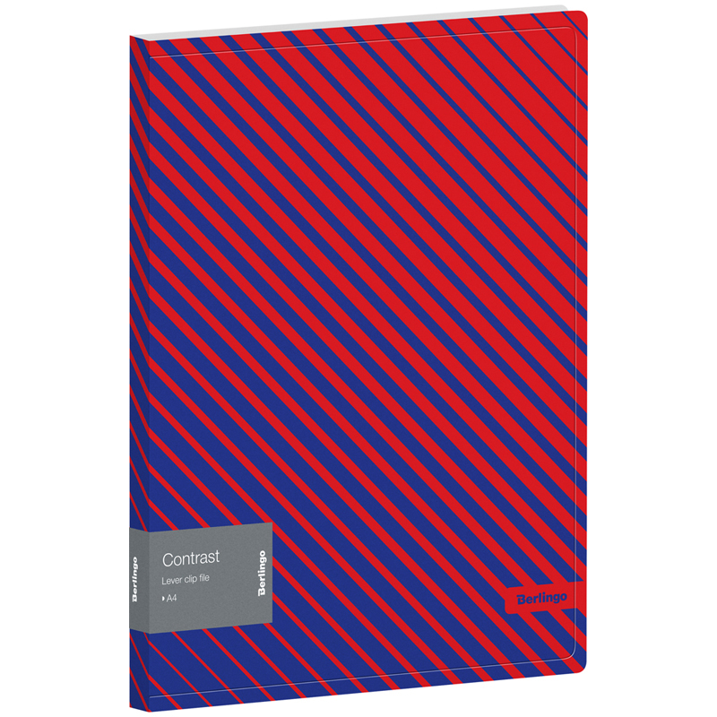 Папка c зажимом А4 Berlingo "Contrast" пластик,  17мм, 600мкм, с внутр. карманом, с рисунком