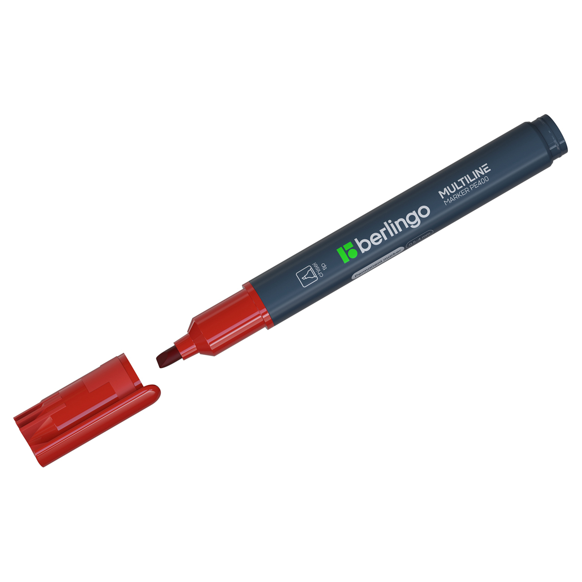 Маркер перманентный красный 4мм Berlingo скошенный 1/12 Маркер перманентный красный 4мм Berlingo скошенный 1/12