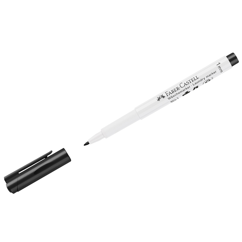 Маркер перманентный для ткани/для прачечных Faber-Castell "Laundry", черный, пулевидный, 1,0мм