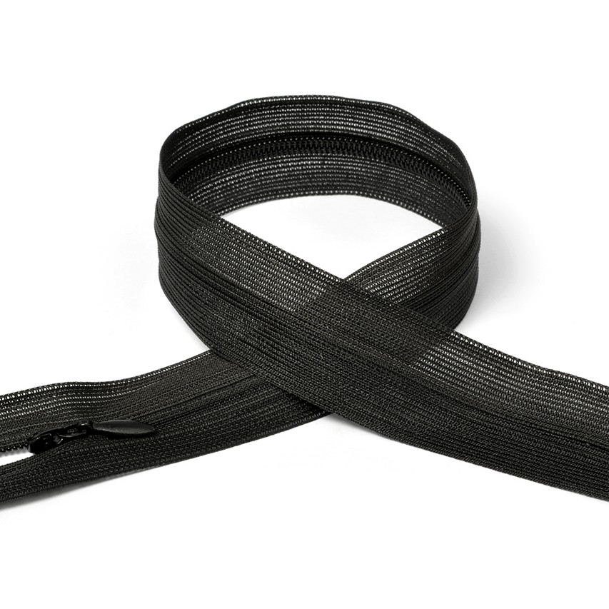 Молния MaxZipper пласт. потайная №3 50см н/р цв.F322 черный 1/50