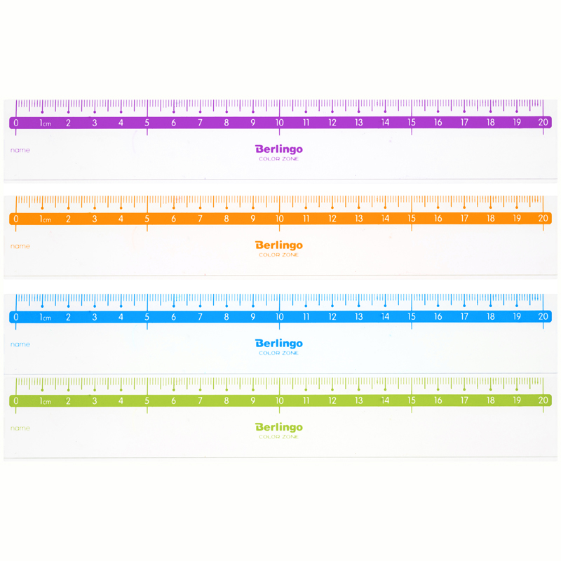 Линейка 20см пластиковая BERLINGO Color Zone прозрачная