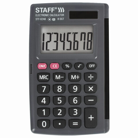 Калькулятор карманный 8 разр STAFF 2-е питание  STF-6248