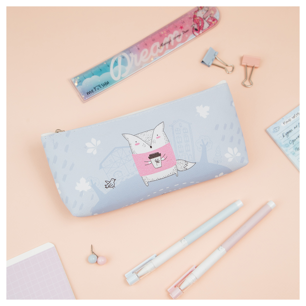 Пенал мягкий 200*85*30 MESHU "Nice", искусственная кожа 