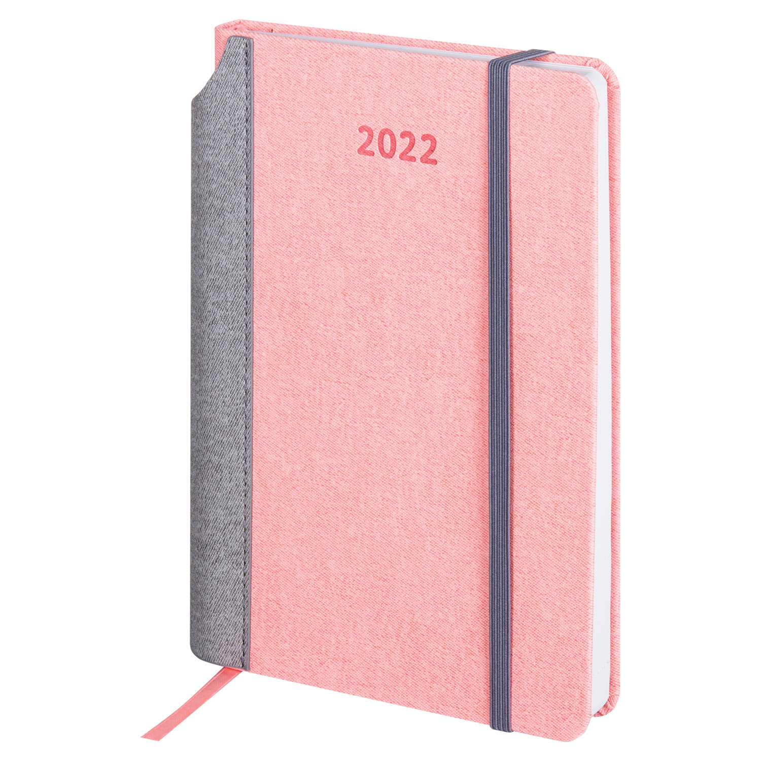 Ежедневник датированный 2022 А5 138x213 мм BRAUBERG "Mosaic", под кожу, карман для ручки, розовый